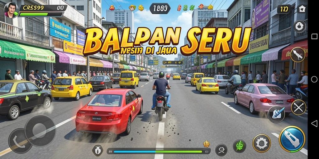 Tampilan gameplay balapan yang seru dan mendebarkan di CRS99.