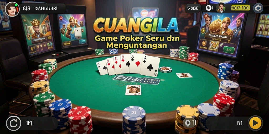 Screenshot CUANGILA menampilkan gameplay poker yang mendebarkan.