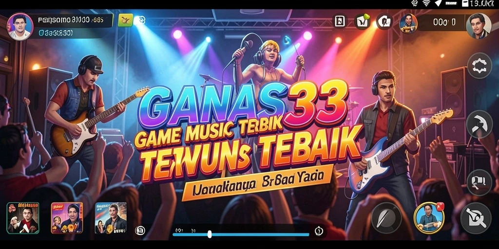 Screenshot gameplay GANAS33 menampilkan interaksi musik yang seru.