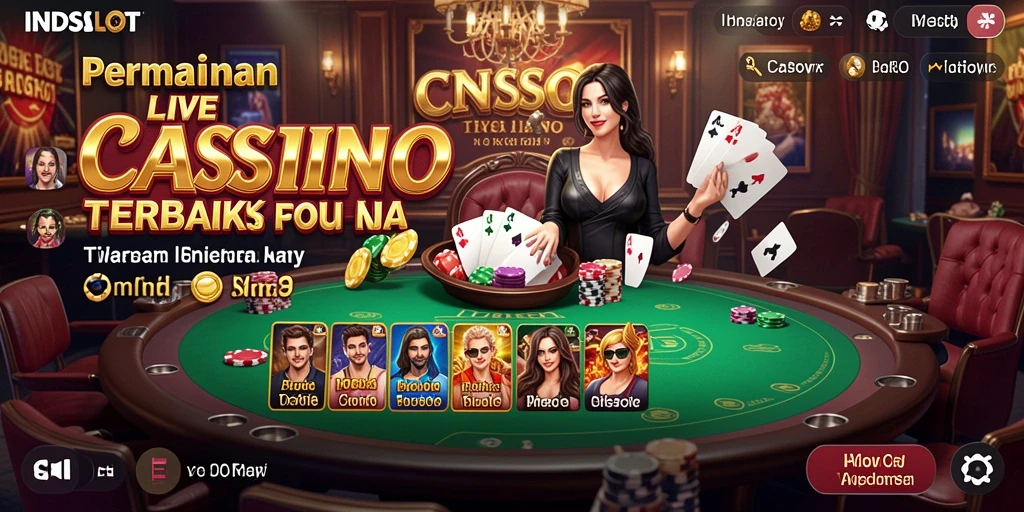 Tampilan utama INDSLOT yang menampilkan gameplay Live Casino yang seru dan interaktif.