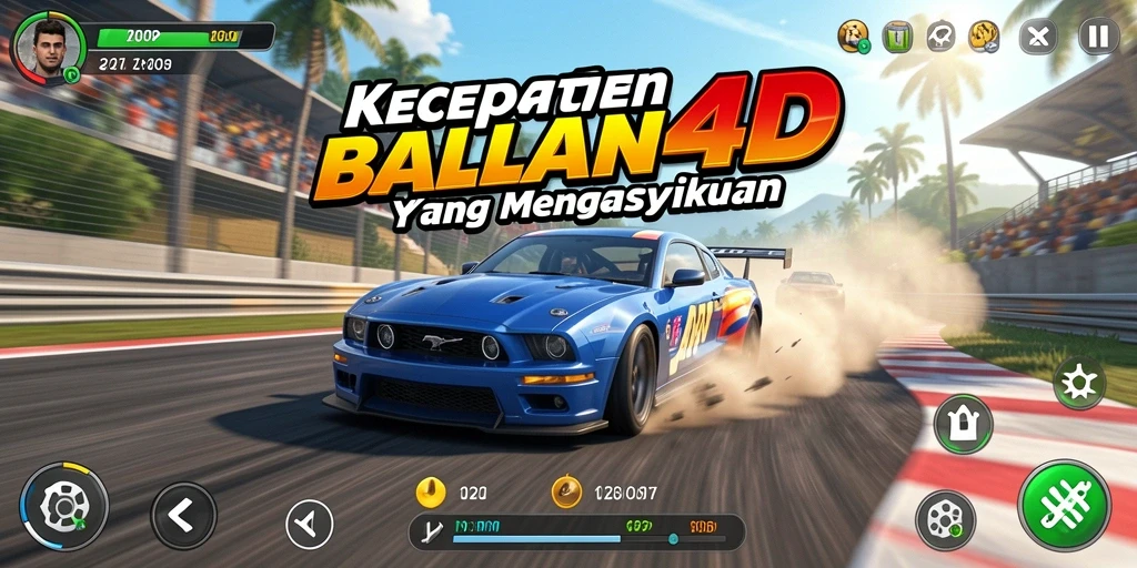 Screen utama KEKAR4D menampilkan aksi balapan yang mendebarkan.