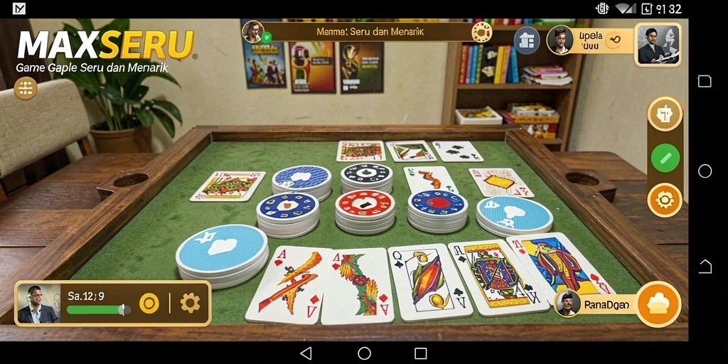 Screenshot gameplay MAXSERU yang menampilkan keseruan bermain Gaple.