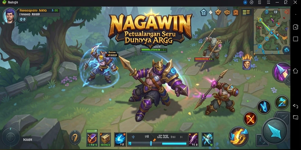 Tampilan gameplay NAGAWIN dengan aksi seru dan karakter menarik.