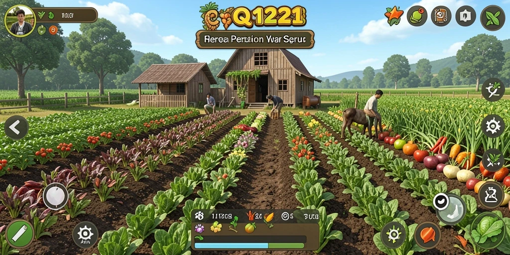 Tampilan gameplay QQ1221 yang menakjubkan saat bertani di lahan Anda.