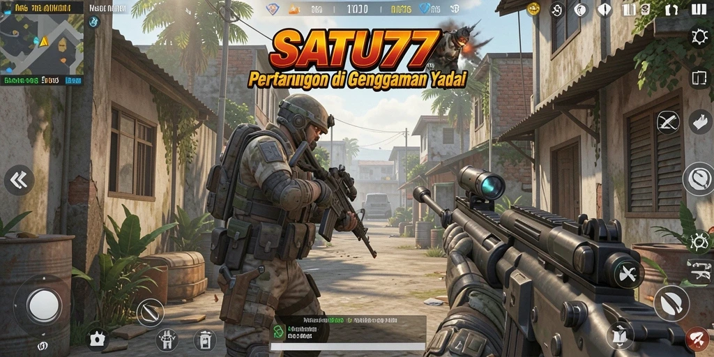 Tampilan gameplay intens dari SATU77 dengan aksi FPS yang mendebarkan.