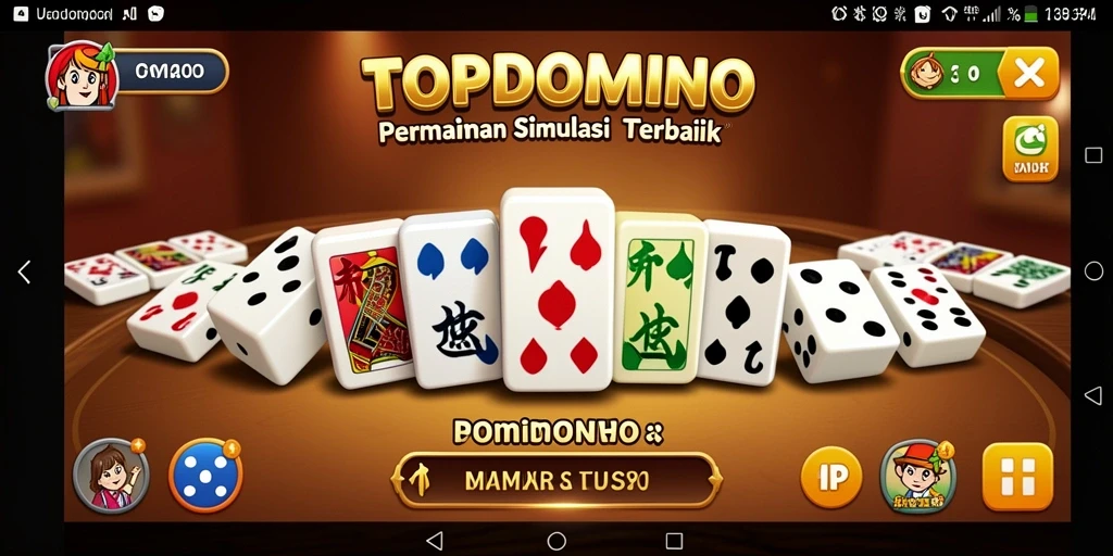 Screenshot gameplay TOPDOMINO menunjukkan suasana kompetisi domino yang seru dan menarik.