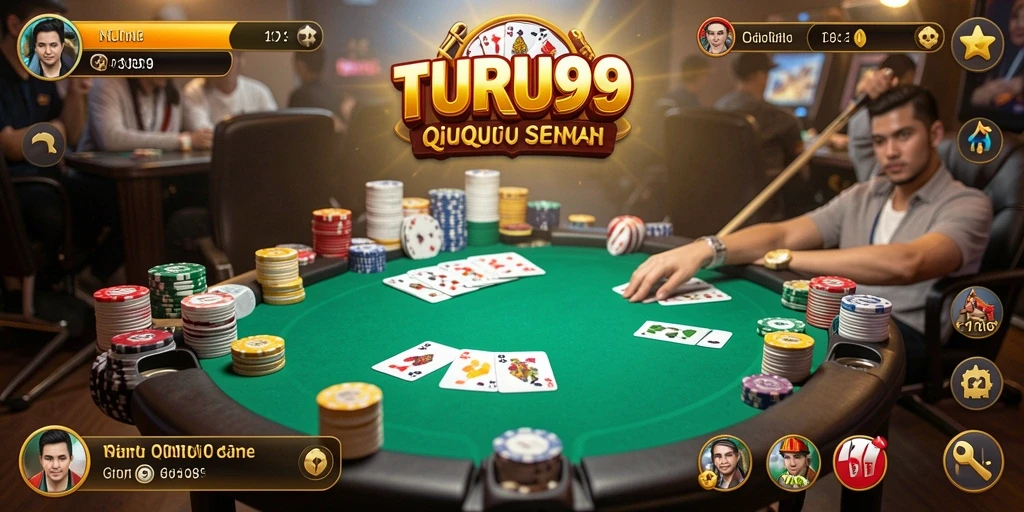 Screenshot permainan TURU99 yang menunjukkan gameplay QiuQiu yang seru.