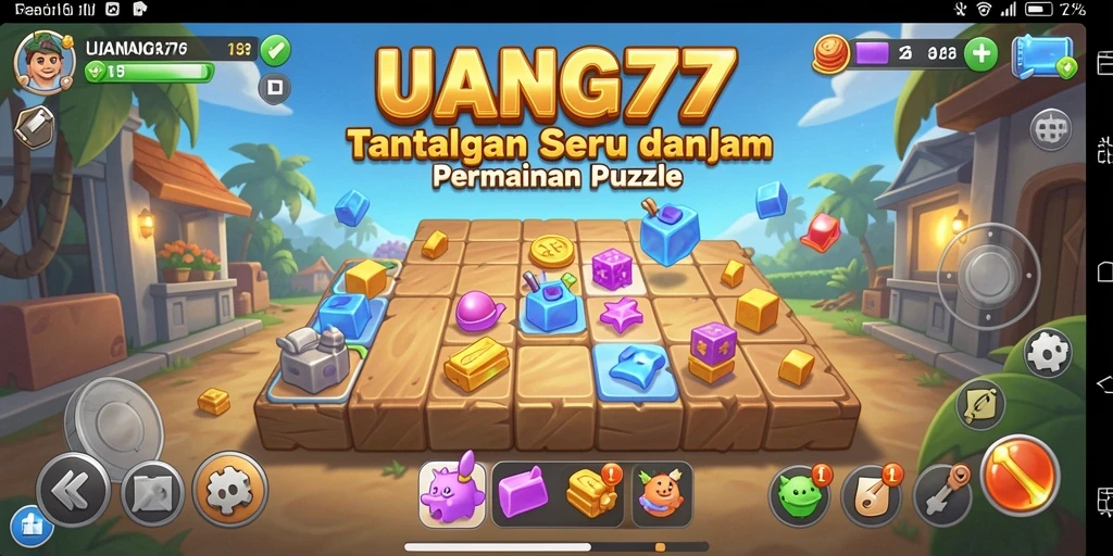 Tampilan gameplay UANG77 dengan teka-teki seru dan menantang.